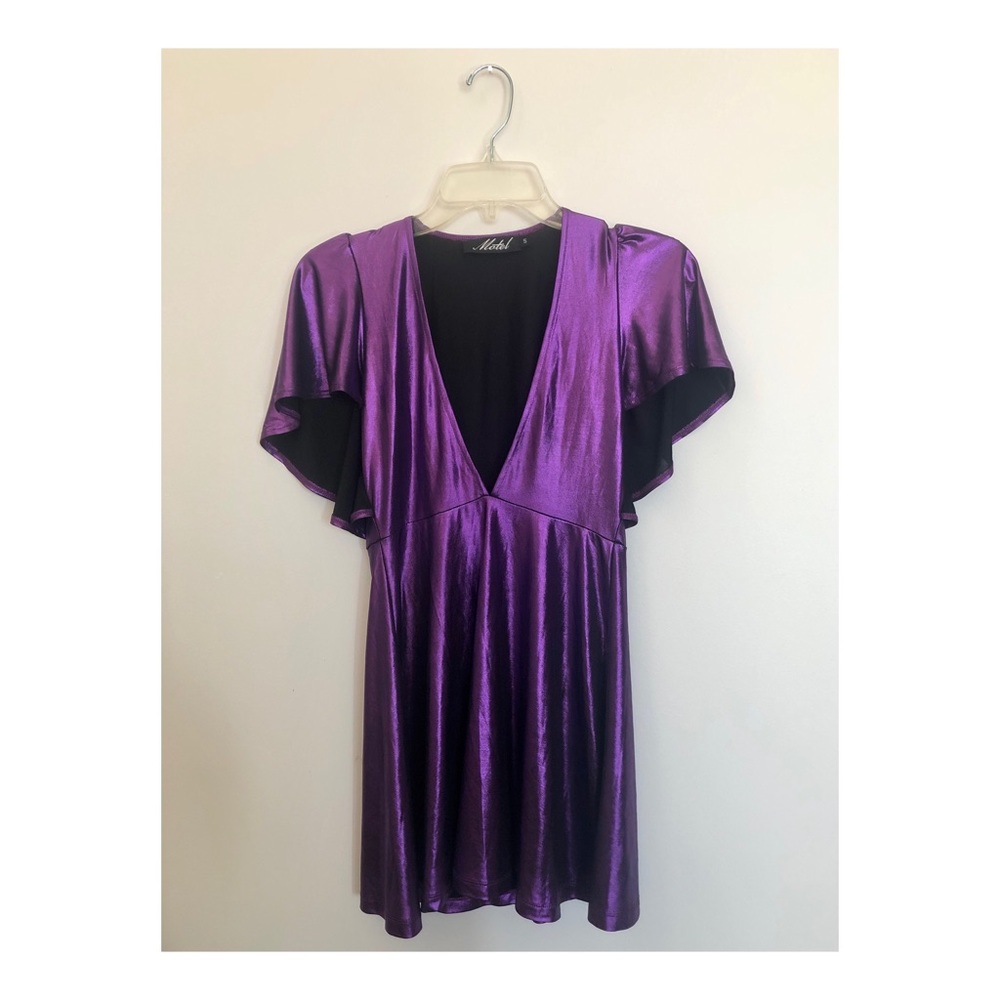 Motel Metallic Mini Dress